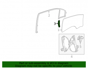Front left door glass guide Chevrolet Volt 11-15 type 1