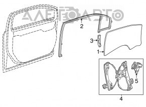 Front left door glass guide Chevrolet Volt 11-15 type 1