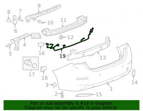 Rear bumper wiring for parking sensors Chevrolet Cruze 16-