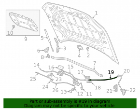 VW Atlas 21-26 hood release cable, rear