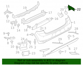 Rear bumper parking sensor bracket VW e-Golf/Golf R 15-19 left inner