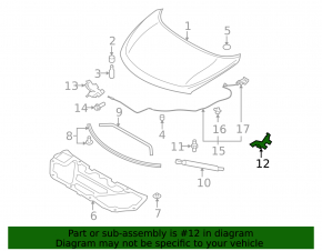 Hood hinge right Nissan Murano z51 09-14