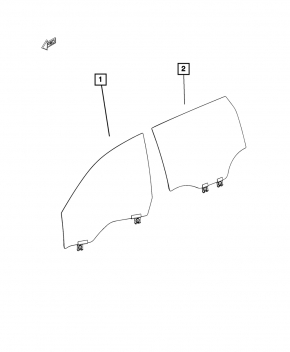 Glass door front left Jeep Cherokee KL 14-