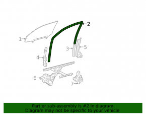 Front right windshield seal for Toyota Avalon 2005-2012