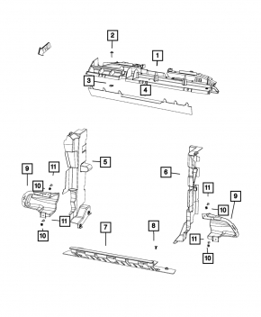 Radiator deflector left Jeep Cherokee KL 14-18 2.4