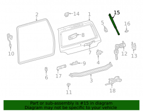 Left tailgate shock absorber for Lexus LX 98-07