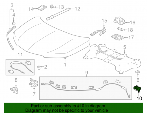 Interior hood release handle Acura MDX 14-20