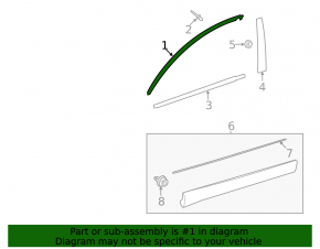 Upper door molding front left Toyota Venza 21 - chrome