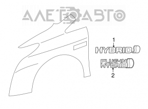 Hybrid Wing Emblem Front Left Toyota Prius V 12-17