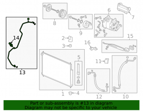 Air conditioner tube heater-condenser first Honda CRV 12-14