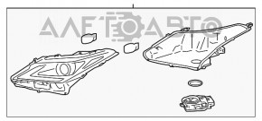 Headlight front right bare Lexus RX350 RX450h 16-19 AFS LED 1 lens