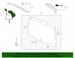 Upper right trunk door trim Honda CRV 12-16