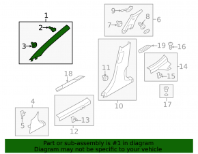 Front pillar trim left Hyundai Veloster 12-17