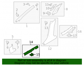 Door sill trim front left Kia Forte 19-24 black