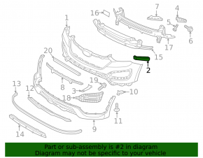 Left front bumper mount for Hyundai Santa FE Sport 2013-2016 pre-rest USA