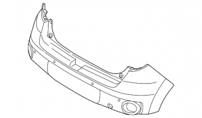 Rear bumper bare upper part Kia Soul 14-19 EV