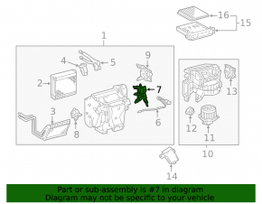 Actuator motor, heater drive, right air conditioner, Lexus GX470 03-09, complete