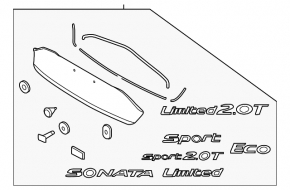 Hyundai Sonata 15-17 trunk lid trim