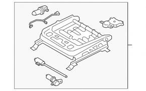 Left passenger seat runner for Hyundai Santa FE 19-23, electric, without frame