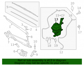 Kia Niro 17-22 HEV, PHEV washer reservoir for level sensor, without cover