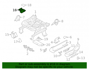 Black rear right driver's seat runner trim for Ford Escape MK3 14-19, with plug