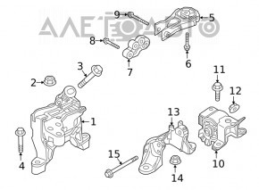 Right engine mount Mazda 6 18-20 2.5 manual transmission