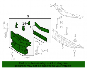19-19 Lincoln MKC Radiator Deflector Louver Assembly