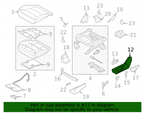 Ford Explorer 20 passenger side seat trim - black, electrically controlled, scratches, broken mount