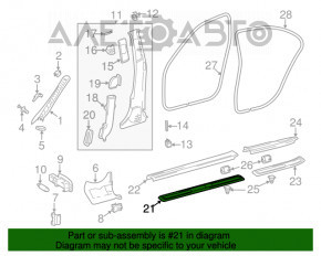 External threshold trim metal front left Mercedes W211