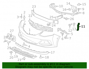 Front bumper bracket right Chevrolet Volt 16-