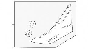 Left wing molding Chevrolet Volt 16 - black gloss + chrome