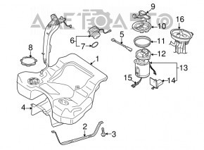 Fuel filler cap VW CC 08-17 type 1