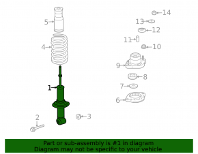 Rear left shock absorber Mitsubishi Outlander 07-13 FWD