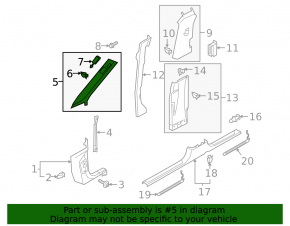 Upper left front pillar trim for Audi E-Tron 19-23, gray, for cleaning