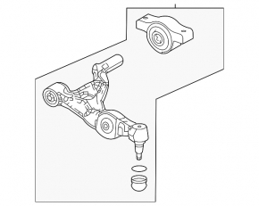 Lower control arm, front left, Acura TLX 20-25