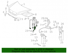 Lexus RX300 RX330 RX350 RX400h 04-09 Hood Lever with Clamp