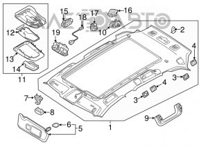 Audi Q5 80A 18-24 headliner for panoramic windows, black, scratched