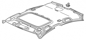 Acura ILX 13-15 headliner for sunroof, beige, dry-cleanable, cracks, dents, burnt