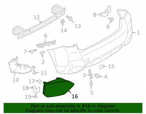 Reflector rear left Subaru XV Crosstrek 18-23
