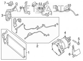 Air conditioner tube heater-condenser assembly Nissan Leaf 13-17