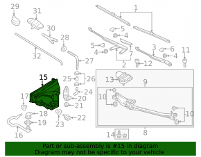 Porsche Cayenne 958 11-14 Windscreen Washer Reservoir with Neck and Lid