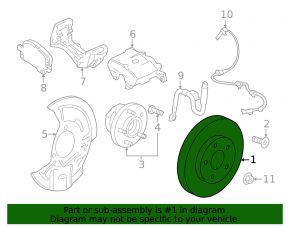 Front left brake disc Chevrolet Equinox 18-