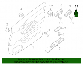 Front left mirror control for Nissan Leaf 11-17