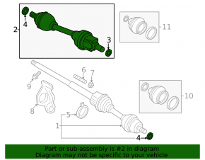 Front left half-shaft drive Volvo XC60 22-23 B5, B6 AWD