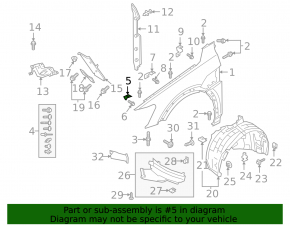 Upper front left fender bracket for Audi E-Tron 19-23 small