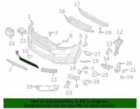 Lower grille front bumper Audi Q7 4L 10-15 S-line