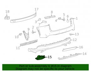 Left muffler tip Lexus NX300 18-21 on bumper