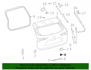 Button cover for Toyota Rav4 19-25 on the driver's knee pad