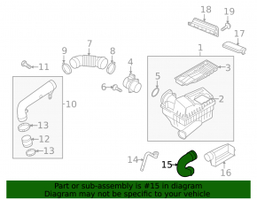 Air duct for filter VW Tiguan 09-18
