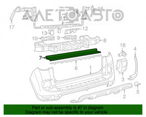 Rear bumper trim Fiat 500L 14-17 Trekking chrome